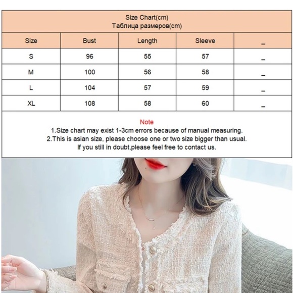 Tweed Jacket - Beige - Sz Small - Picture 5 of 5